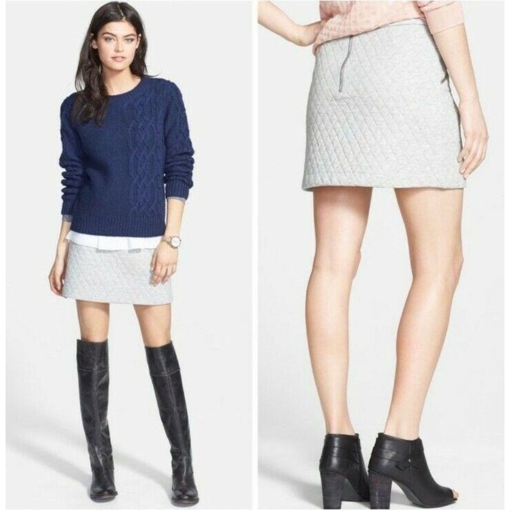 Hinge Mini Skirt Large Zippered Pockets Quilted